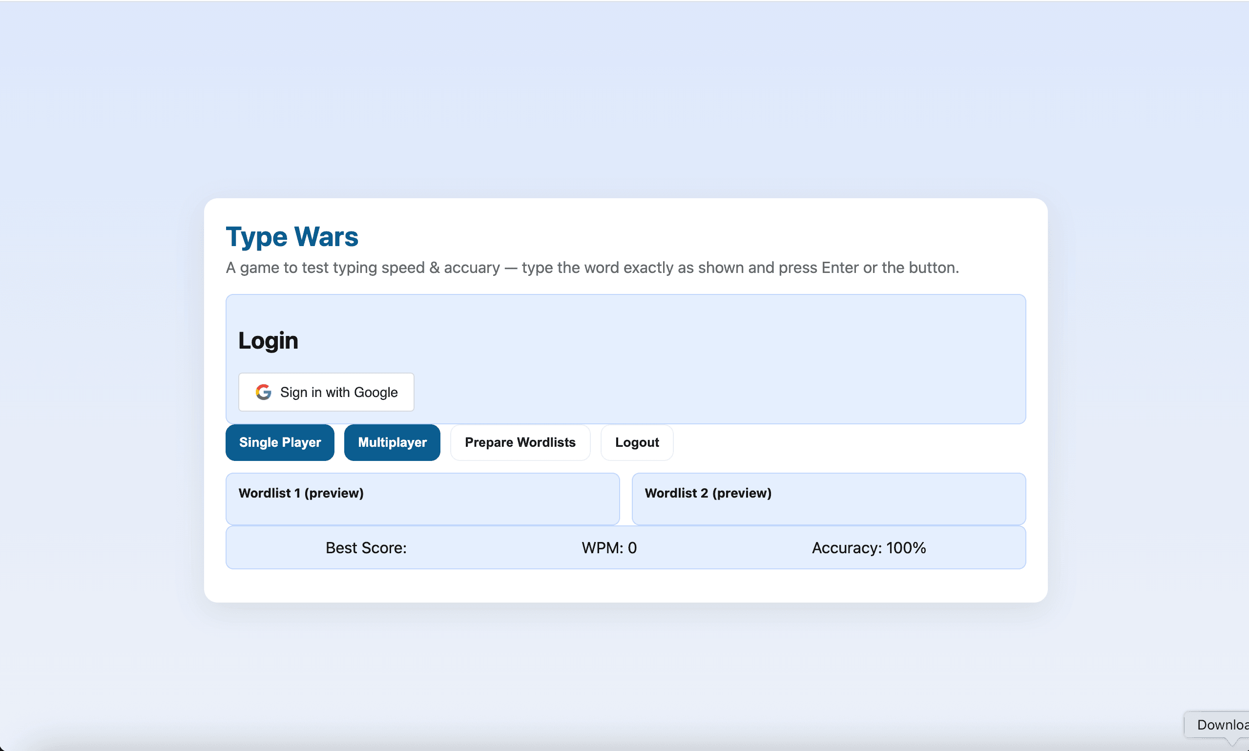 Typing Wars